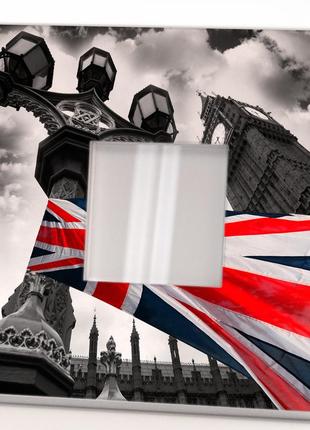 Декоративное зеркало с рисунком "лондон. великобритания. флаг. англия" украшение...