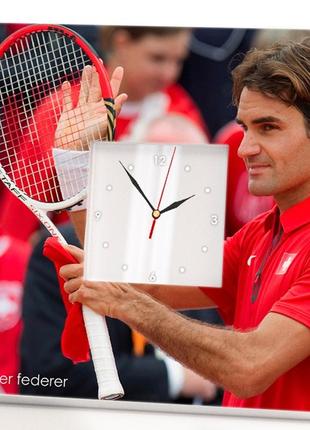Годинник "тенісист роджер федерер. roger federer" для фанатів тенісу прикраса, подарунок для спорт клубу