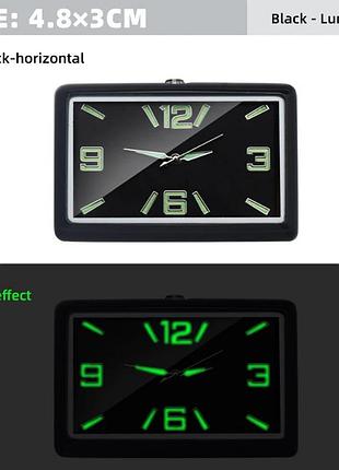 Годинник автомобільний кварцовий зі світловою індикацією у темряві. кріплення скотч