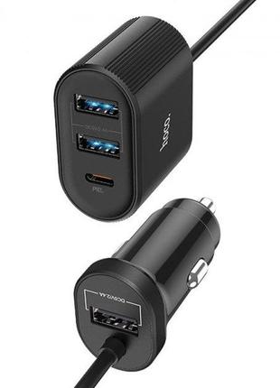 Автомобільний зарядний пристрій hoco z35 pd3.0 48w 3 usb 2.4a black