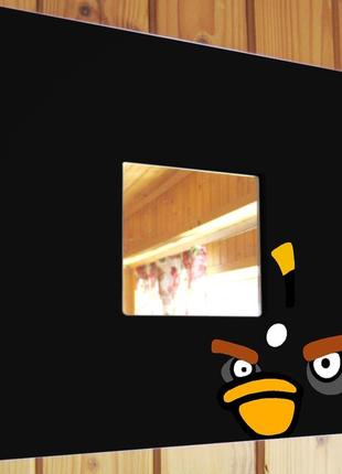 Декоративне дзеркало в дитячу «angry birds» ексклюзивний подарунок прикраса в кімнату, спальню, вітальню, кафе