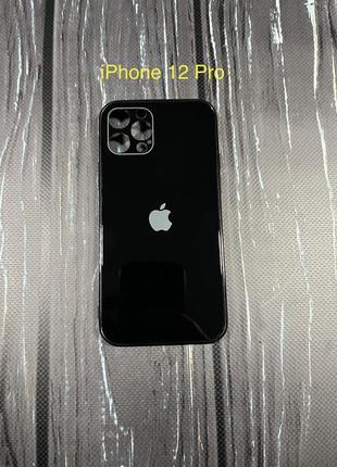 Чехол стеклянный на iphone 12 pro / glass case logo / накладка
