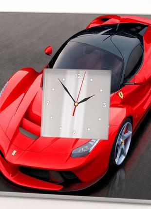 Часы с фото спортивного автомобиля "ferrari. феррари" для водителей и автолюбителей