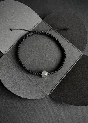 Браслет зі справжнім багатогранним метеоритом гібеон