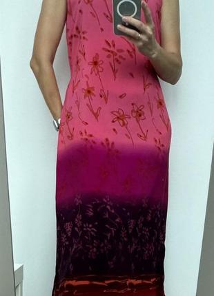 Літня довга сукня з розрізами по боках