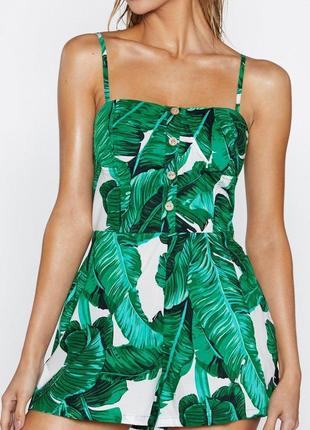 Новый ромпер , комбинезон в тропический принт nasty gal.