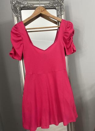 Платье h&m розовое малиновое 4