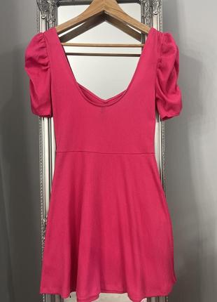Платье h&m розовое малиновое 8