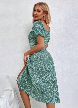 Жіноча сукня літня яскрава зелена в квіти shein розмір м (38й)3 фото