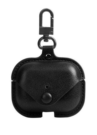 Кожаный чехол primo hook для наушников apple airpods 3 (mme73) - black