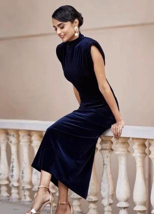 Zara велюрова тонка сукня1 фото