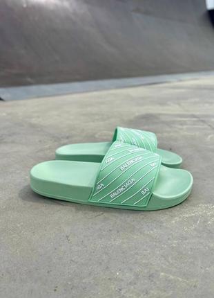 Жіночі шльопанці slides small logo mint green знижка sale  | smb