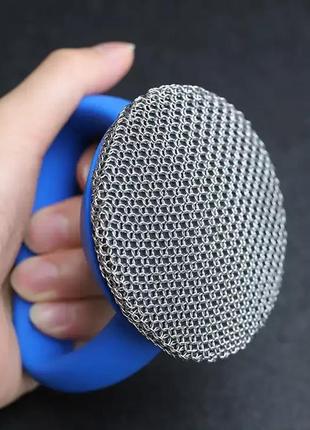 Скребок с ручкой для посуды универсальная металлическая щетка для уборки мочалка с...