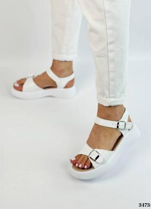 Кожаные босоножки с ремешком для регуляции полноты3 фото