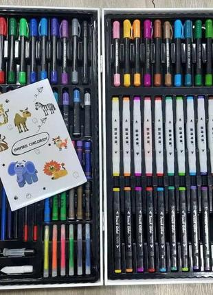 Дитячий набір для творчості "inspire children" 95 предметів для малювання великої у валізці tktk