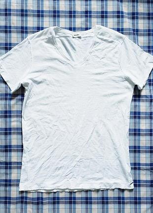 Белая хлопковая футболка с вырезом diesel. m