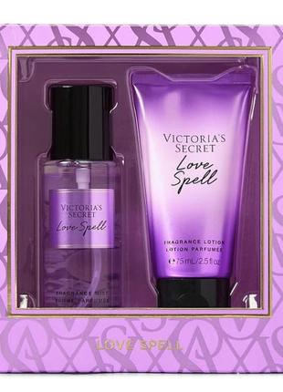 Подарочный набор мист и лосьон для тела love spell- цвета вишни, свежий персик