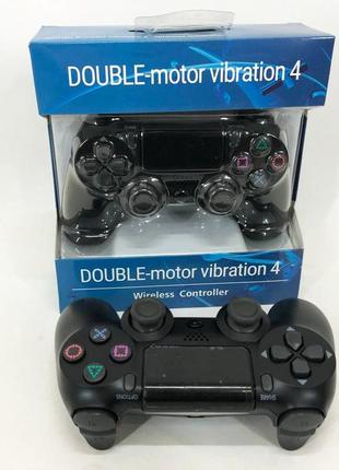 Джойстик doubleshock для ps 4, бездротовий ігровий геймпад ps4/pc акумуляторний джойстик. колір чорний