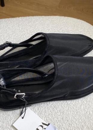 Мюлі в сіточку zara/босоніжки в сіточку балетки/шльопанці zara