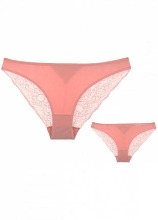 Однотонные женские трусы слипы - donella - персиковый - s