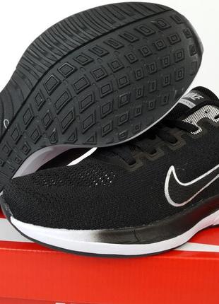 Кроссовки репл. мужские весна лето черно-белые nike air zoom black white. обувь мужская летняя черная найк аир6 фото