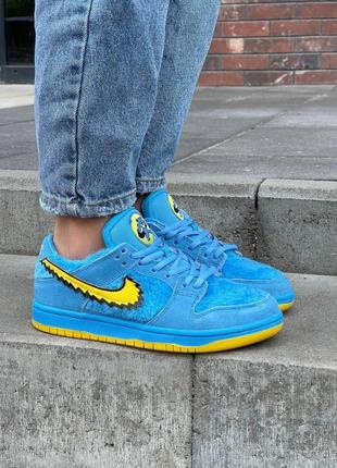 Женские кроссовки oregon nike sb dunk low grateful dead blue bear 37-38-40