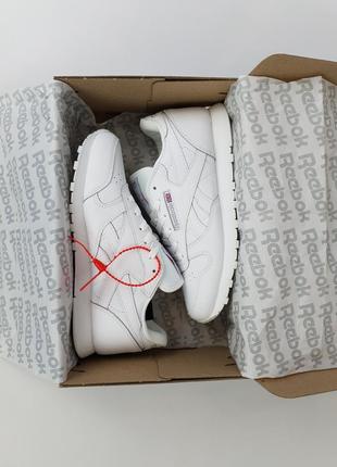 Кроссовки репл. мужские белые reebok classic leather white. кроссовки репл. женские весна лето рибок классик7 фото