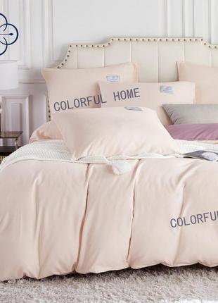 Комплект постільної білизни тм "colorful home" фланель двокольорова