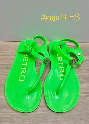Акция 🎁 стильные силиконовые босоножки retro зеленого цвета primark ipanema