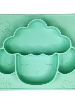 Силиконовая тарелка-коврик "баранчик", мятный