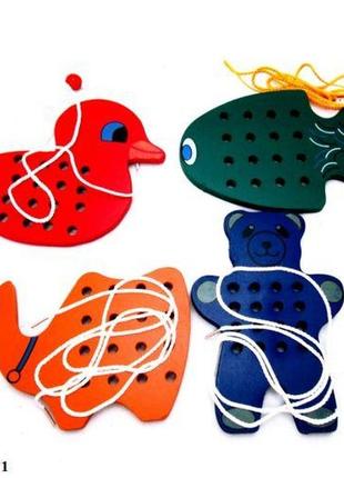 Уценка. игрушка "шнуровка" - царапины, слезла краска