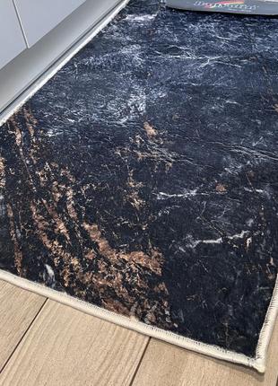 Універсальний килим 1.2x1.8 м на гумовій основі digital bamboo чорный мрамор lx03