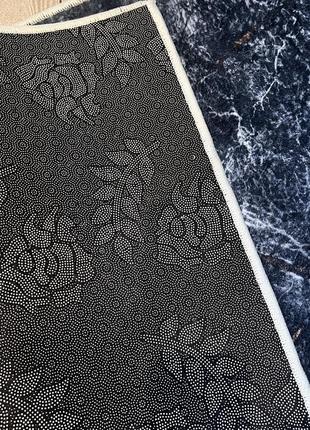 Універсальний килим 1.2x1.8 м на гумовій основі digital bamboo чорный мрамор lx03