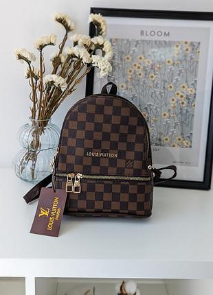 Рюкзак louis vuitton коричневый в клетку с коричневыми ручками мини луи виттон рюкзак женский