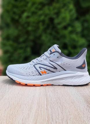 Жіночі кросівки | new balance 860 | світло-сірі з чорним й помаранчевим на білій | текстиль, :36