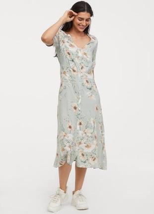 Сукня плаття міді на гудзиках h&m