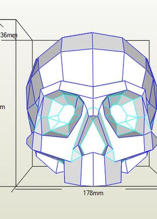 Paperkhan набір для створення 3d фігур череп голова паперкрафт papercraft подарунок сувернір іграшка конструктор8 фото