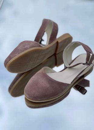 Босоножки натур замш / натур кожа пудра 36-43р все цвета