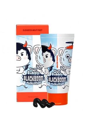 Киснева маска для обличчя elizavecca hell-pore bubble blackboom pore pack для очищення пор, 150 мл