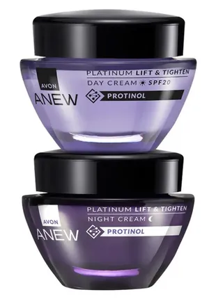 Набір avon денний та нічний крем anew для шкіри, вік 55+