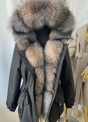 Жіноча куртка парка пальто з натуральним хутром блюфрост з 42 по 60 р