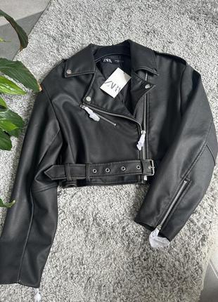 Кожаная косуха, куртка zara
