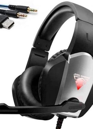 Дротові навушники jedel gh220 з мікрофоном геймерські чорний