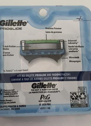 Картриджі gillette fusion proglide (касети для станків fusion) упак. 8 шт. оригінальні леза з сша2 фото