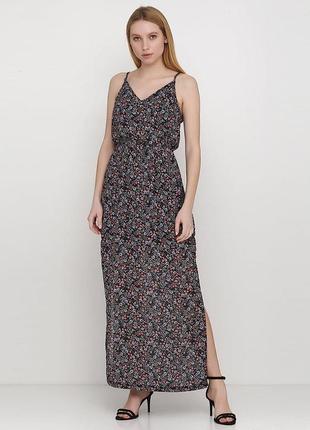 Довга сукня на бретелях з квітковим принтом з розрізами від h&m