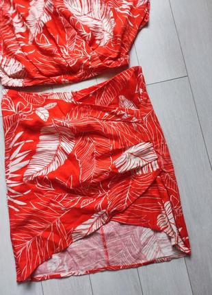 Літній комплект юбка топ з принтом9 фото
