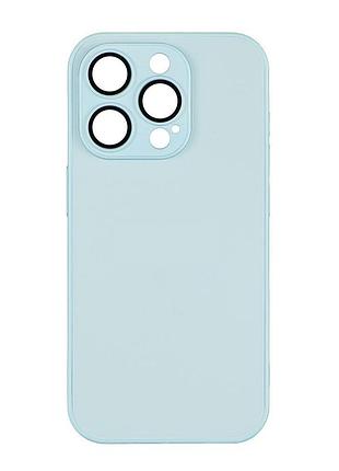 Чохол-накладка скляний матовий із захистом камери matte ag-glass iphone 15 pro glacial blue