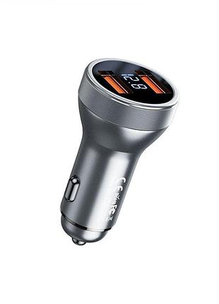 Автомобильное зарядное устройство remax rcc325 2usb 45w qc3.0 led 4,5 серый