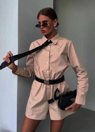 Бежевий комбінезон miu miu