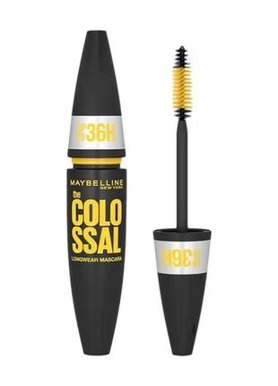 Тушь для ресниц maybelline new york 36h the colossal 36h longwear mascara black черная  10 мл